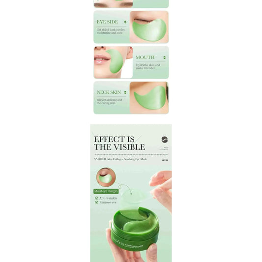Aloe Vera & Collagen Hydrogel Eye Patches – 60pcs Dark Circle & Anti-Aging Treatment