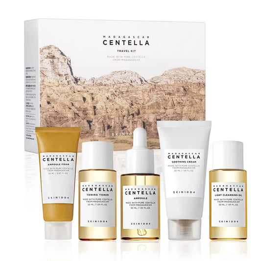 Centella Asiatica 5-Step Korean Skincare Kit – Soothing & Hydrating Travel Set