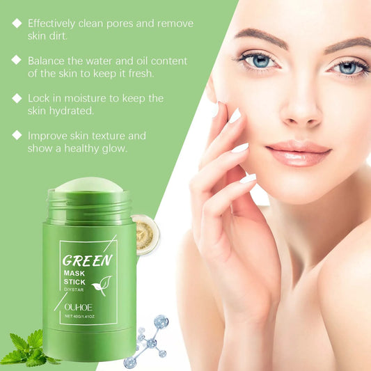 Green Tea Clay Mask Stick – Mess-Free Pore Detox with Kaolin & Bentonite Clay