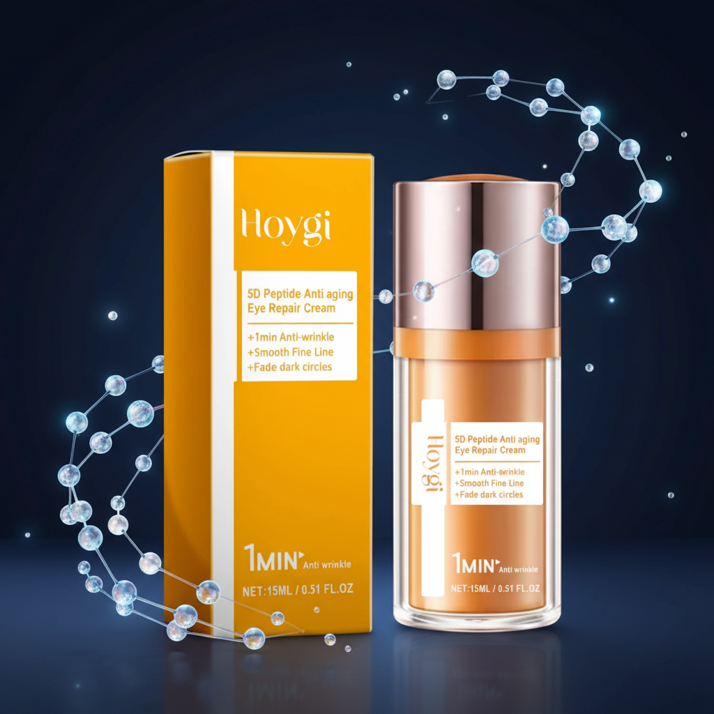 HOYGI 5D Peptide Firming Eye Cream on midnight pearl background