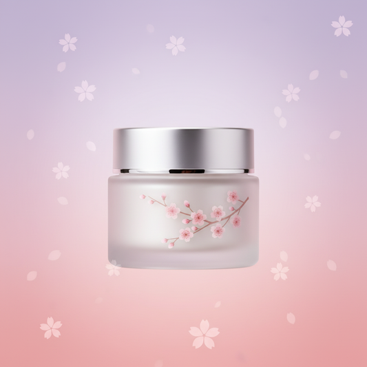 Sakura Brightening Cream on blush lavender background