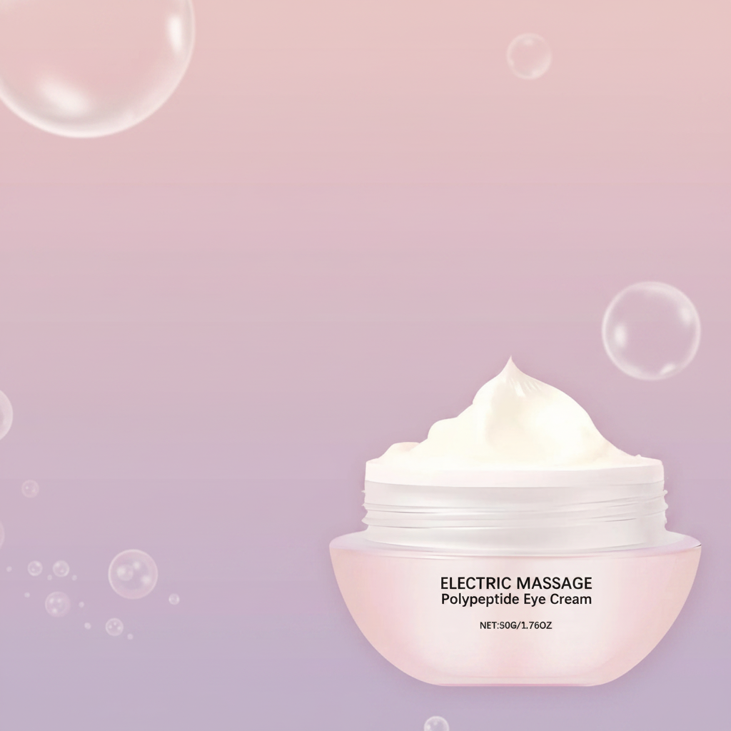 Electric Vibrating Polypeptide Eye Cream on blush lavender background