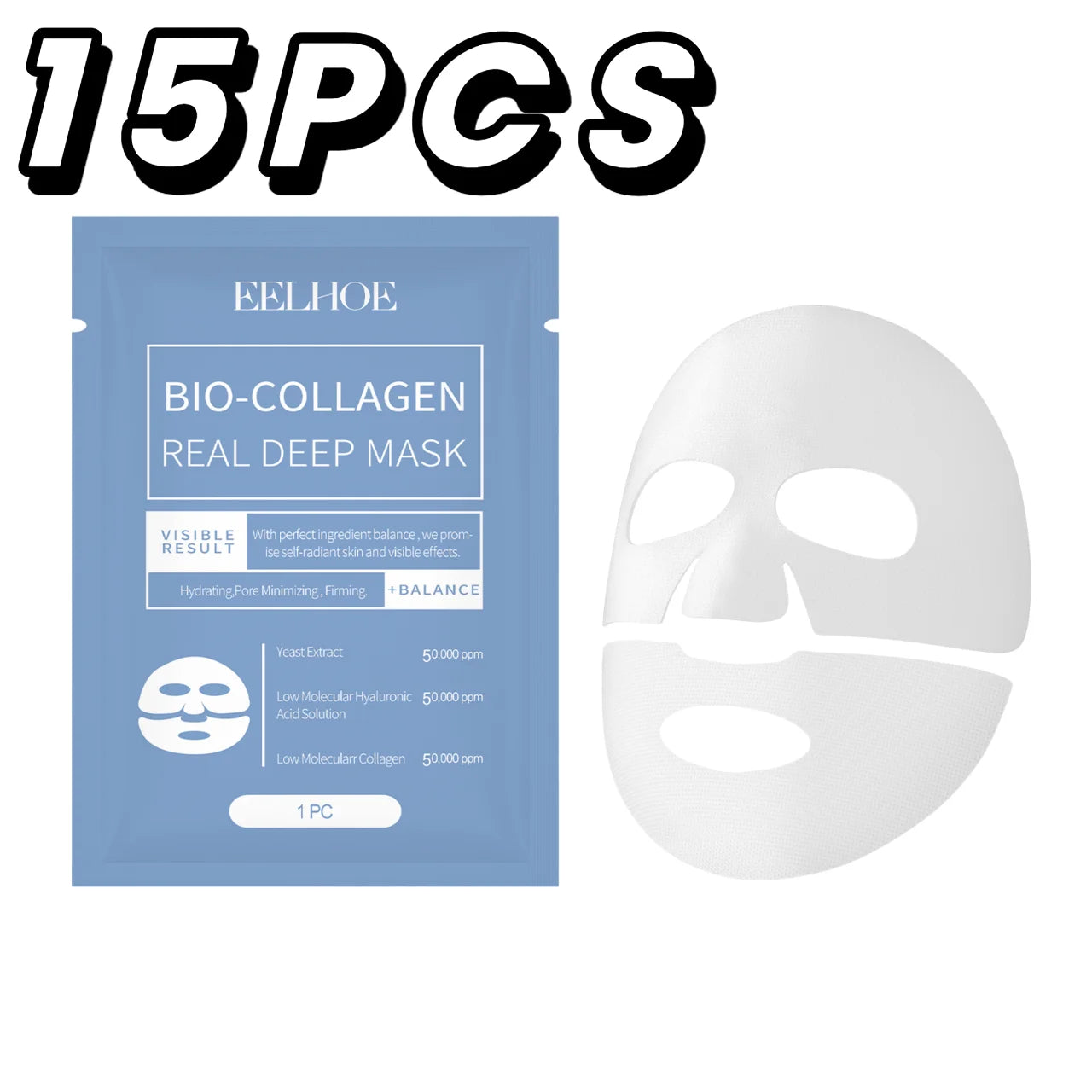 Bio-Collagen Real Deep Hydrogel Mask – Pore-Refining & Elasticity Boost with Probiotics
