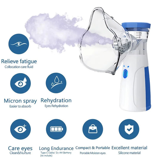 Silent Portable Mesh Facial Nebulizer – Rechargeable Nano Mist Sprayer for Deep Skin Hydration