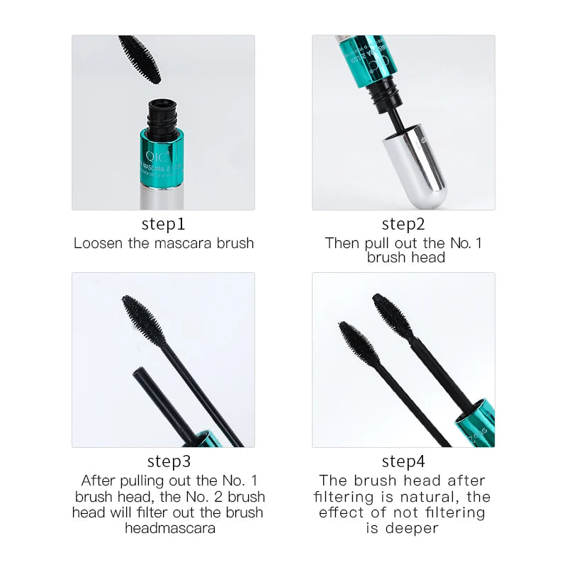 QIC 4D Silk Fiber Mascara – Waterproof High-Definition Lash Transformation for Extreme Volume