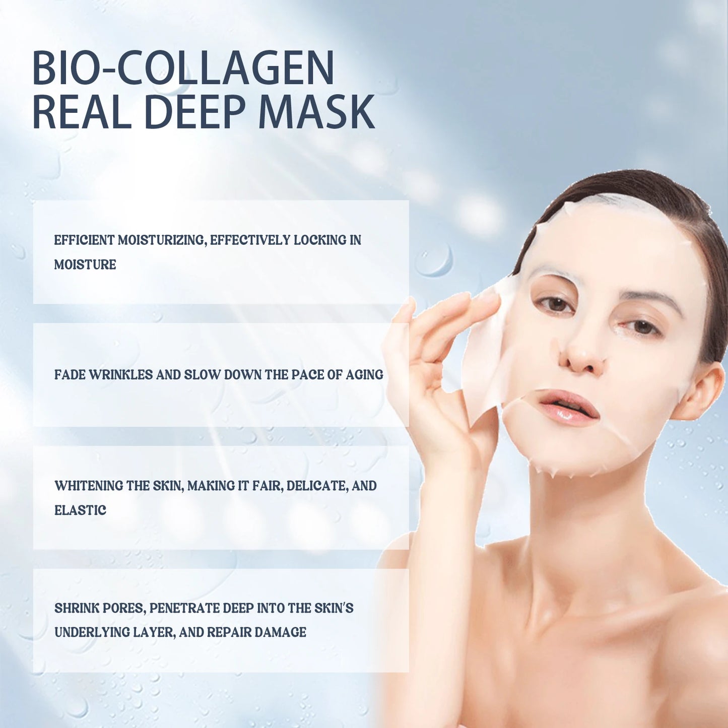 Bio-Collagen Real Deep Hydrogel Mask – Pore-Refining & Elasticity Boost with Probiotics