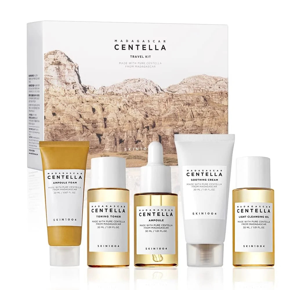 Centella Asiatica 5-Step Korean Skincare Kit – Soothing & Hydrating Travel Set