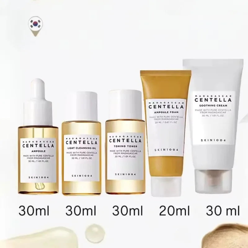 Centella Asiatica 5-Step Korean Skincare Kit – Soothing & Hydrating Travel Set