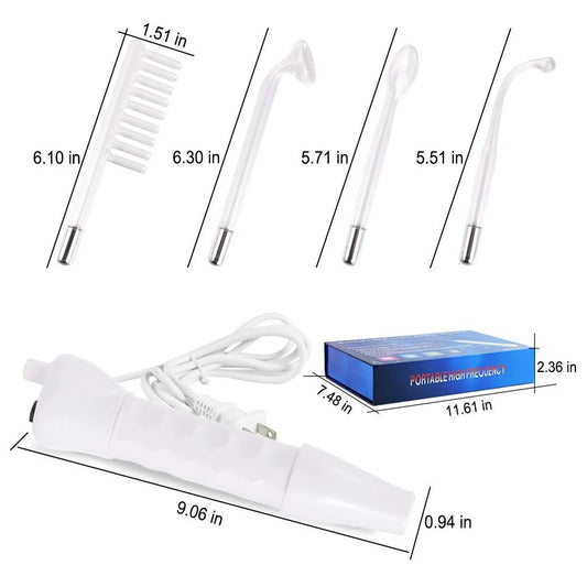 4-in-1 High Frequency Therapy Device – Professional Acne, Wrinkle & Scalp Treatment System