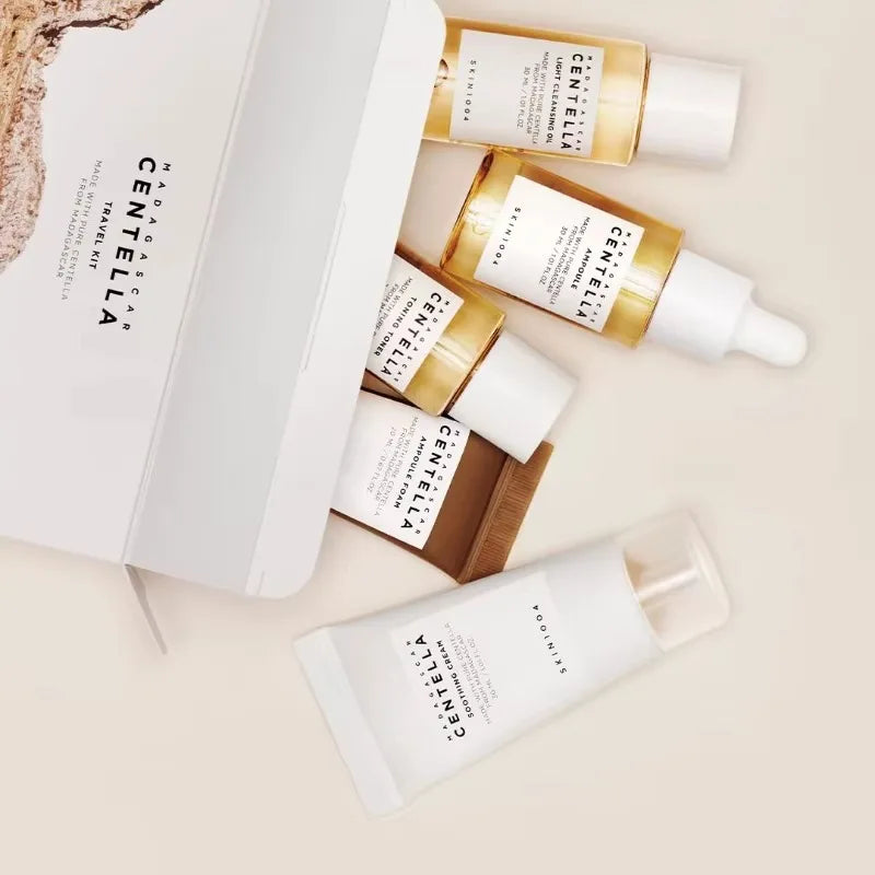 Centella Asiatica 5-Step Korean Skincare Kit – Soothing & Hydrating Travel Set