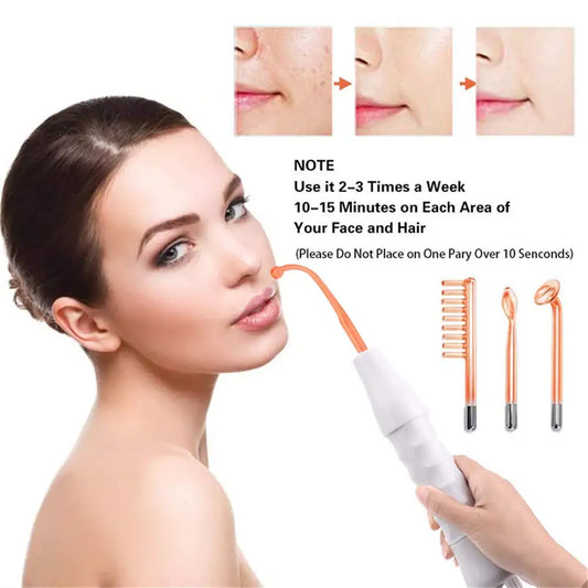 4-in-1 High Frequency Therapy Device – Professional Acne, Wrinkle & Scalp Treatment System