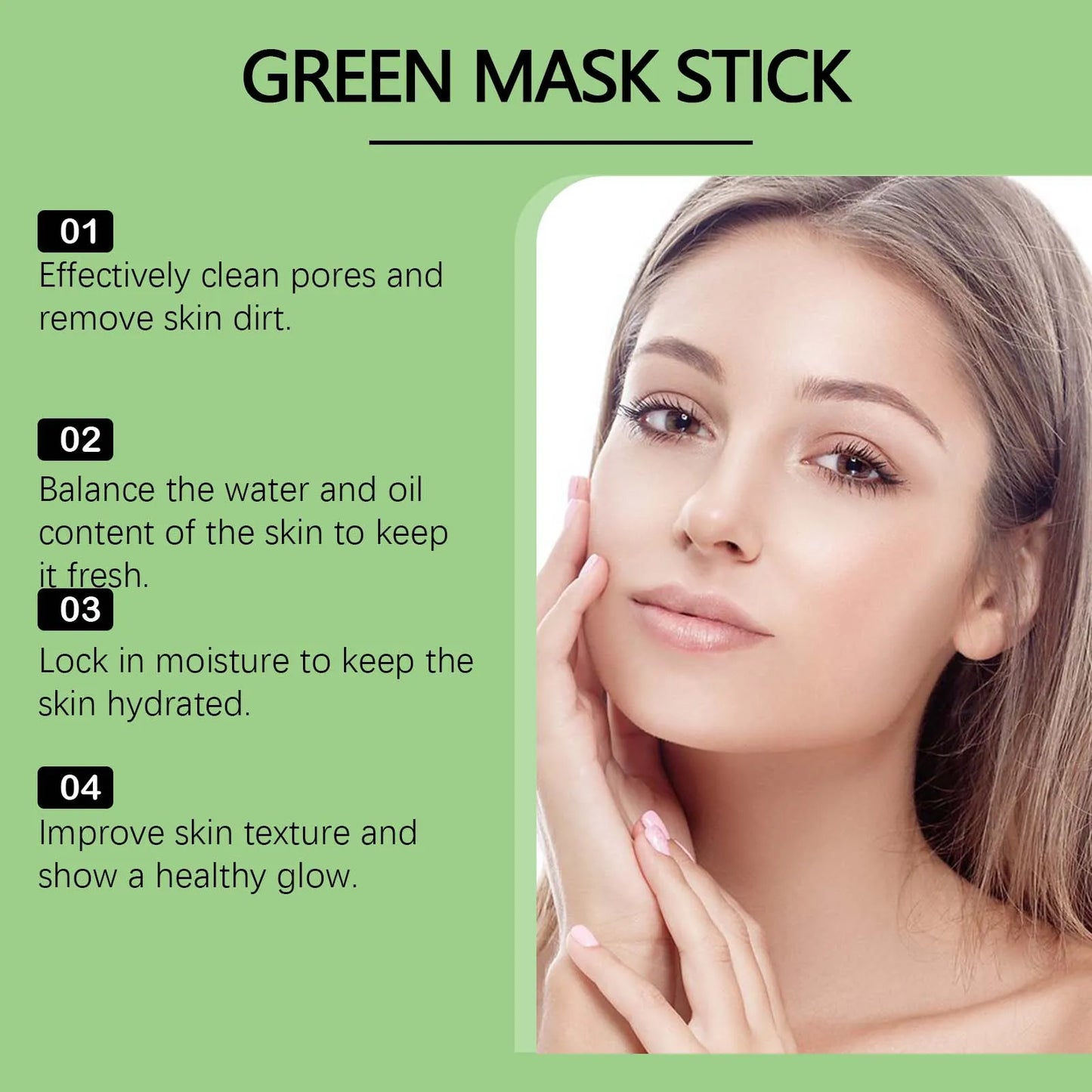 Green Tea Clay Mask Stick – Mess-Free Pore Detox with Kaolin & Bentonite Clay
