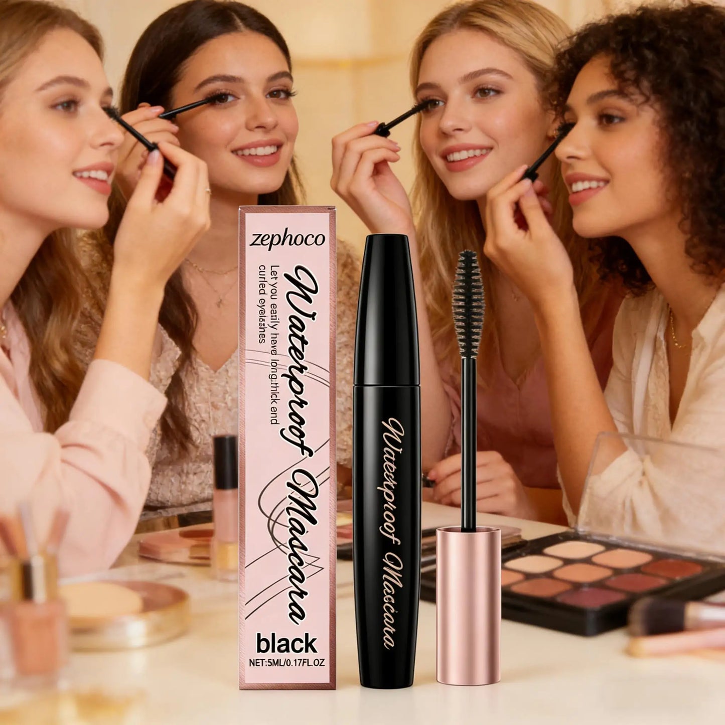 4D Silk Fiber Waterproof Mascara – Extension-Like Volume, Curl & Length for All-Day Bold Lashes