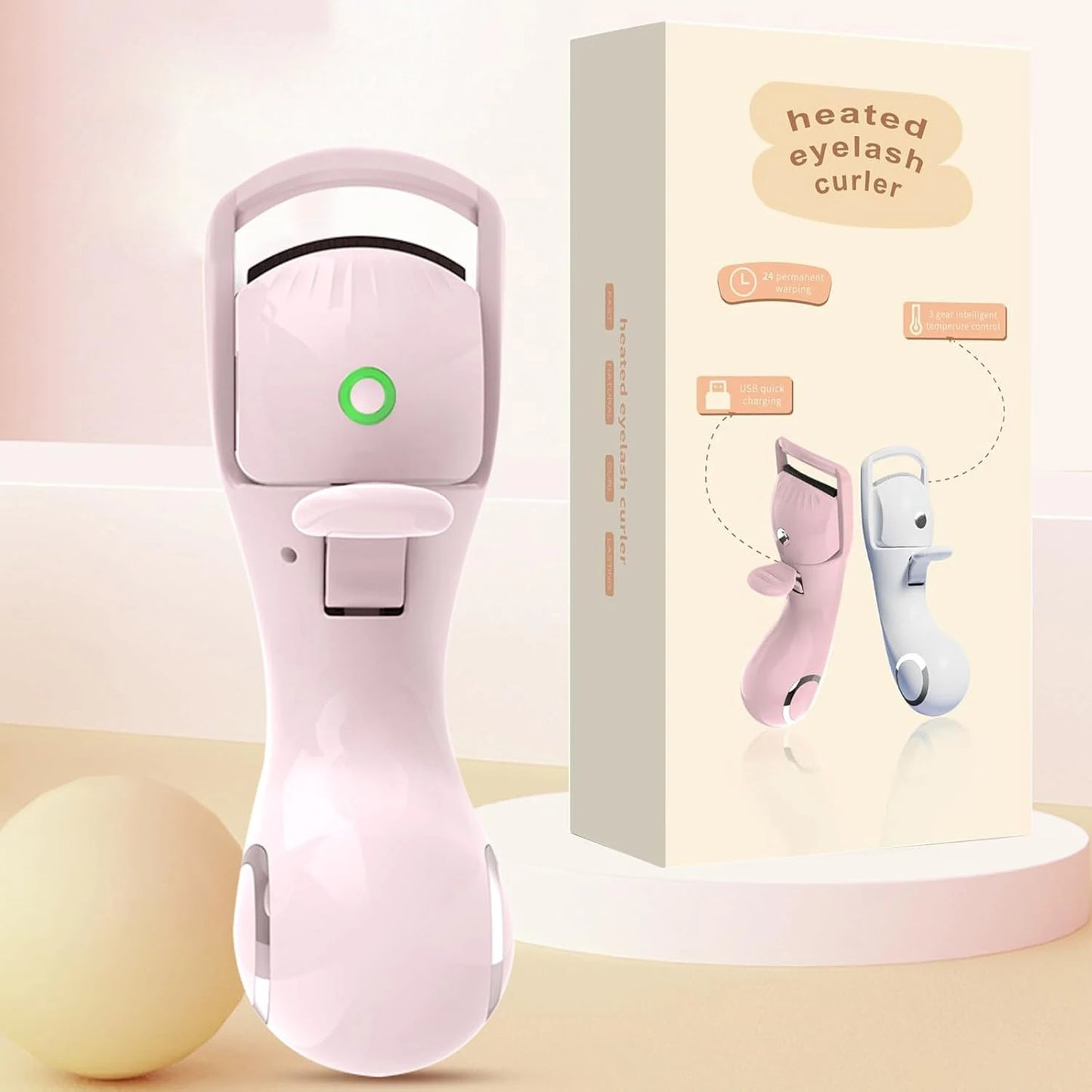 Rechargeable Electric Heated Eyelash Curler – 3 Heat Settings for Long-Lasting Dramatic Curl