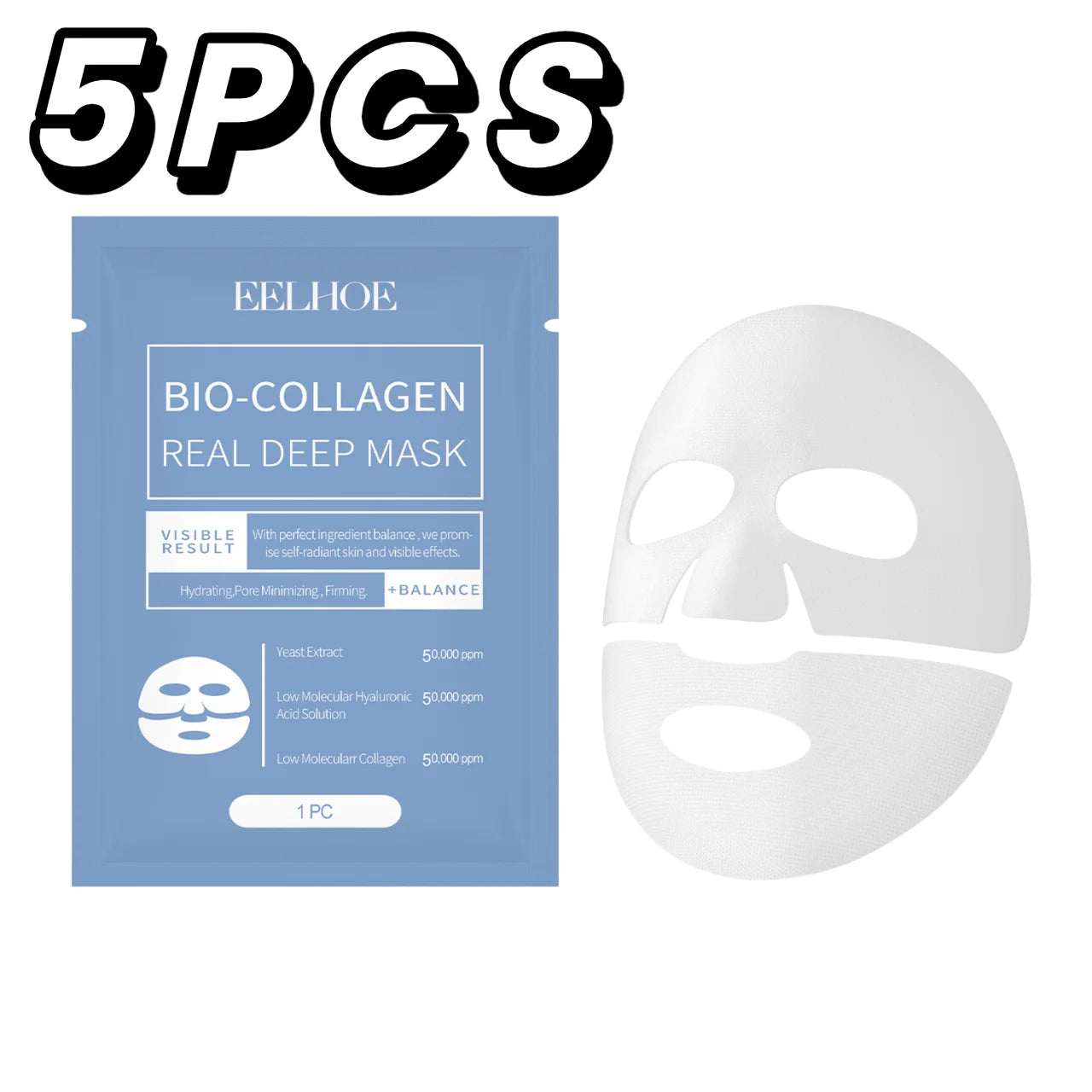 Bio-Collagen Real Deep Hydrogel Mask – Pore-Refining & Elasticity Boost with Probiotics