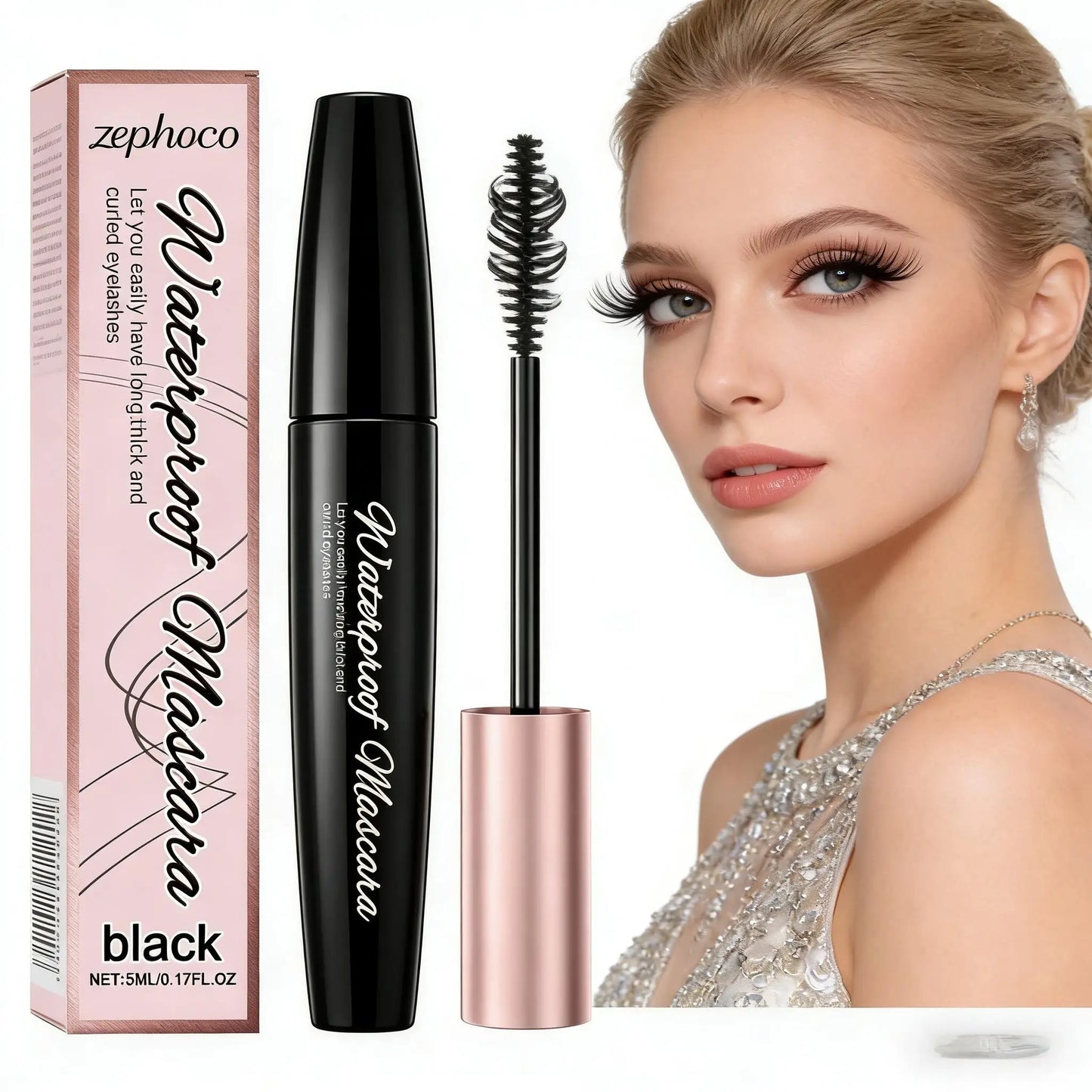 4D Silk Fiber Waterproof Mascara – Extension-Like Volume, Curl & Length for All-Day Bold Lashes