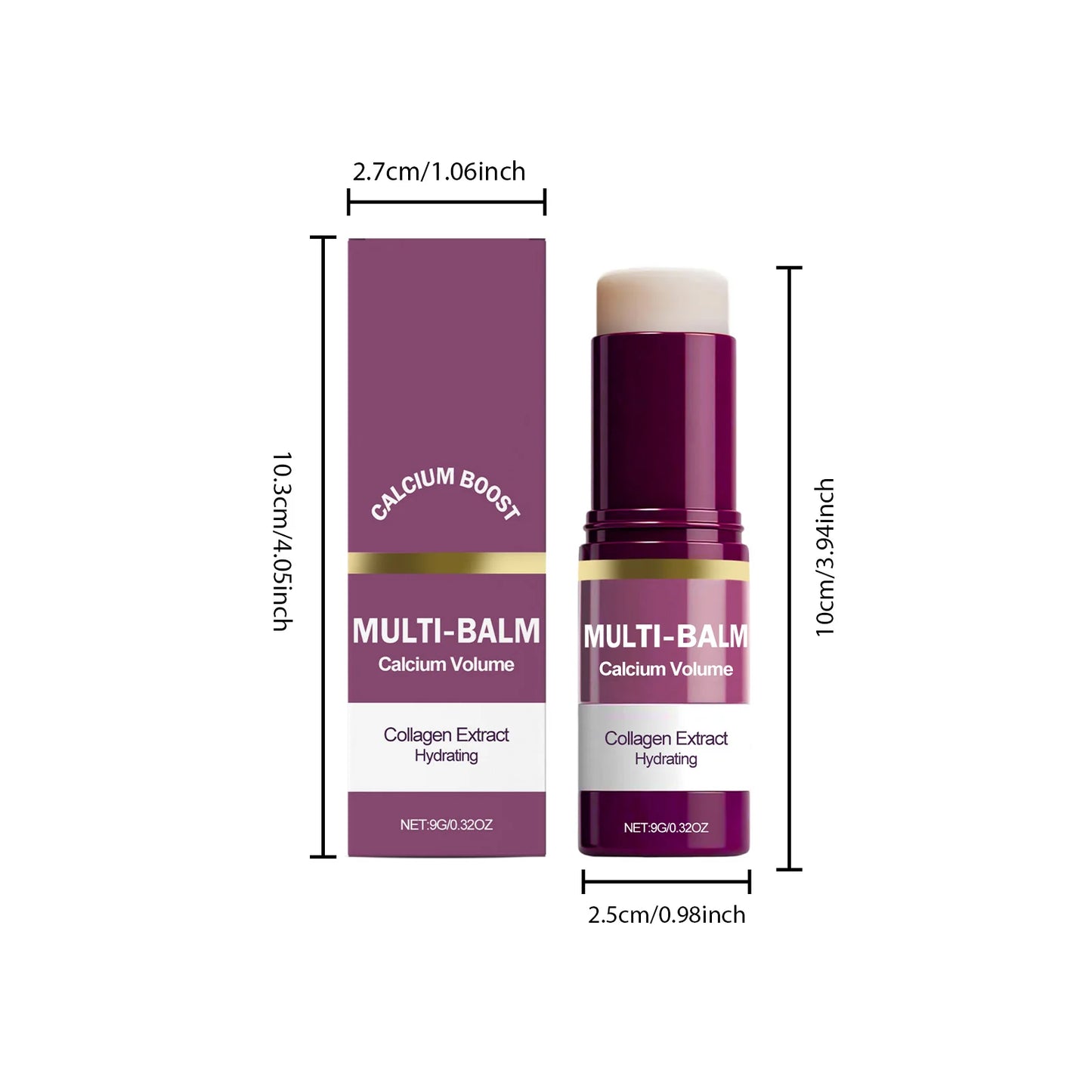 Calcium & Collagen Multi-Moisture Balm Stick – 3-in-1 Lip, Eye & Neck Firming Glow