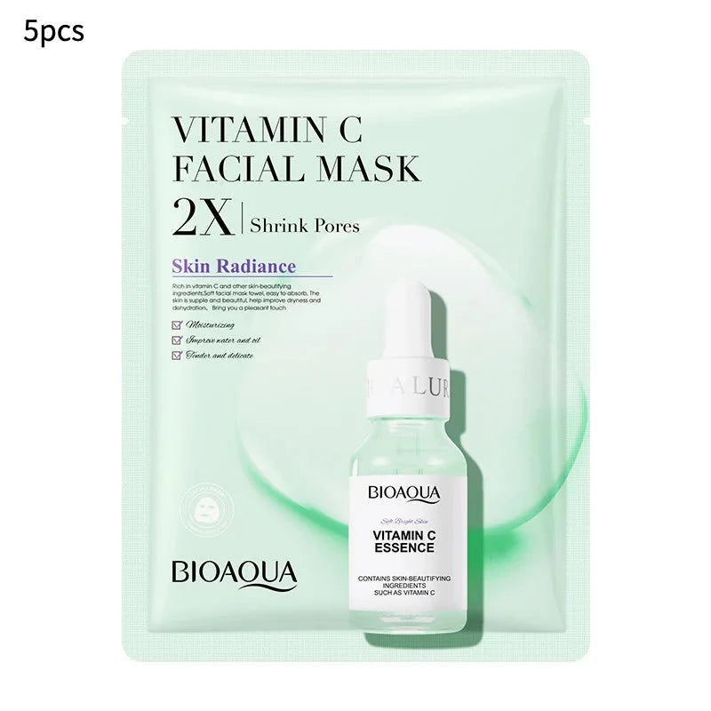 Centella Collagen & Vitamin C Sheet Mask Set – 20-Piece Deep Hydration & Brightening System