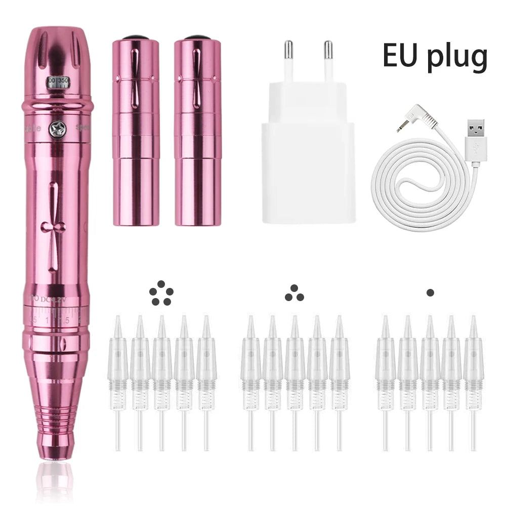 JUN.M Wireless PMU Machine Kit – Dual Battery Precision Tattoo Pen for Eyebrows, Eyeliner & Lips