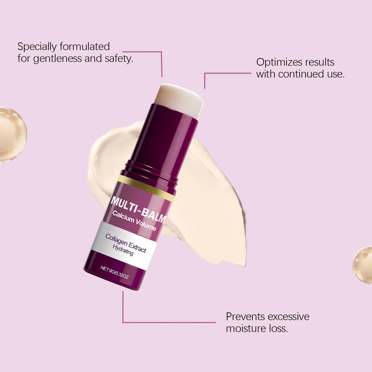Calcium & Collagen Multi-Moisture Balm Stick – 3-in-1 Lip, Eye & Neck Firming Glow