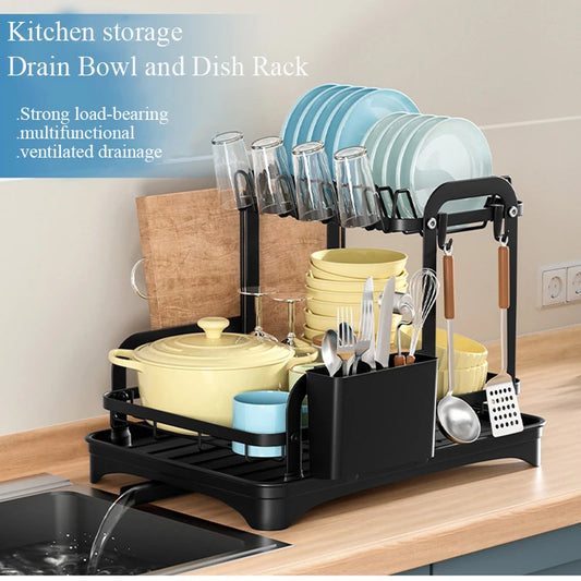 2 Tier Professional Dish Bowl Drainer Storage Rack