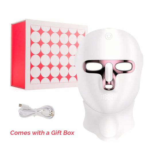 7 Color LED Photon Therapy Mask for Face & Neck – Wireless Anti-Aging & Skin Rejuvenation Device