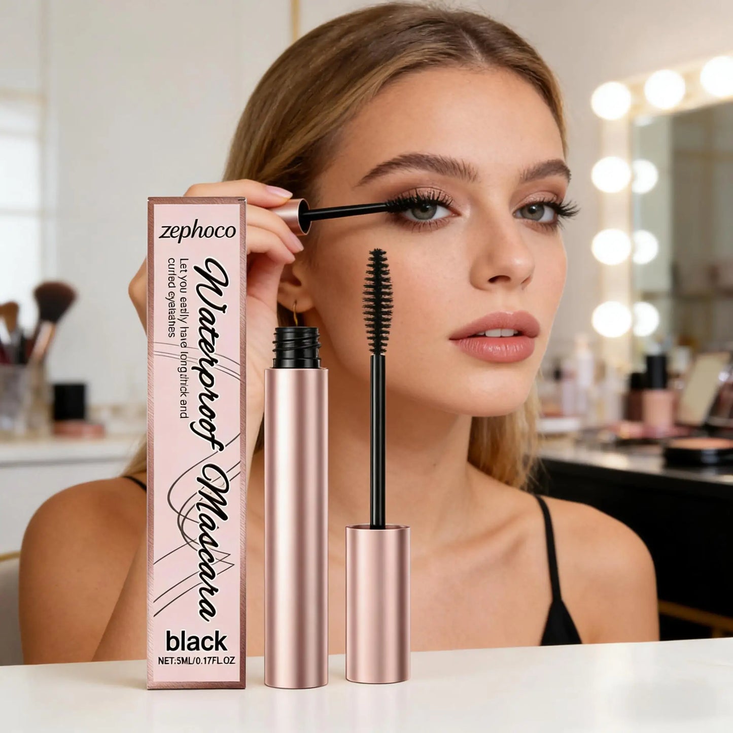 4D Silk Fiber Waterproof Mascara – Extension-Like Volume, Curl & Length for All-Day Bold Lashes