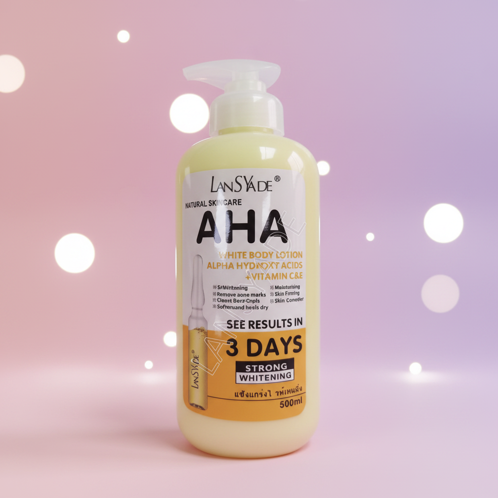 Vitamin C Whitening Body Lotion on blush lavender background