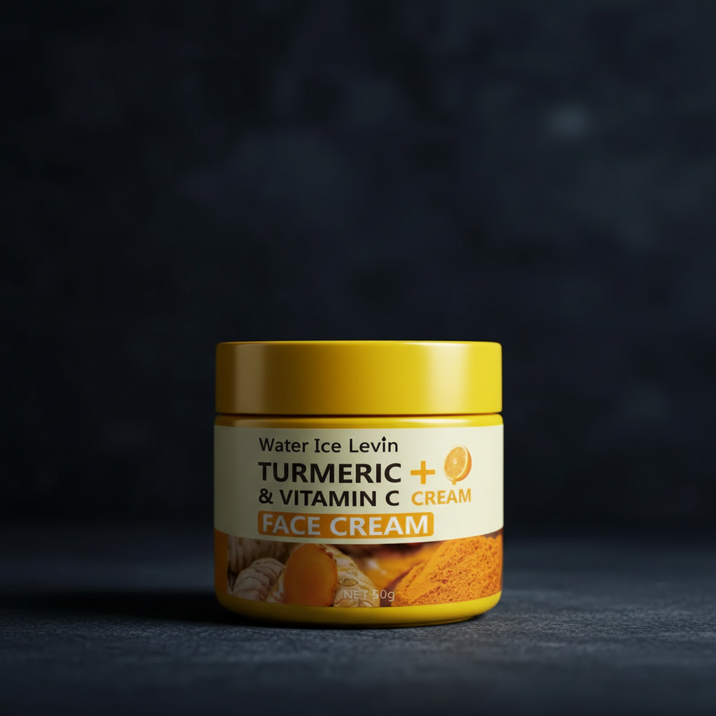 Turmeric Vitamin C Face Cream on dark background