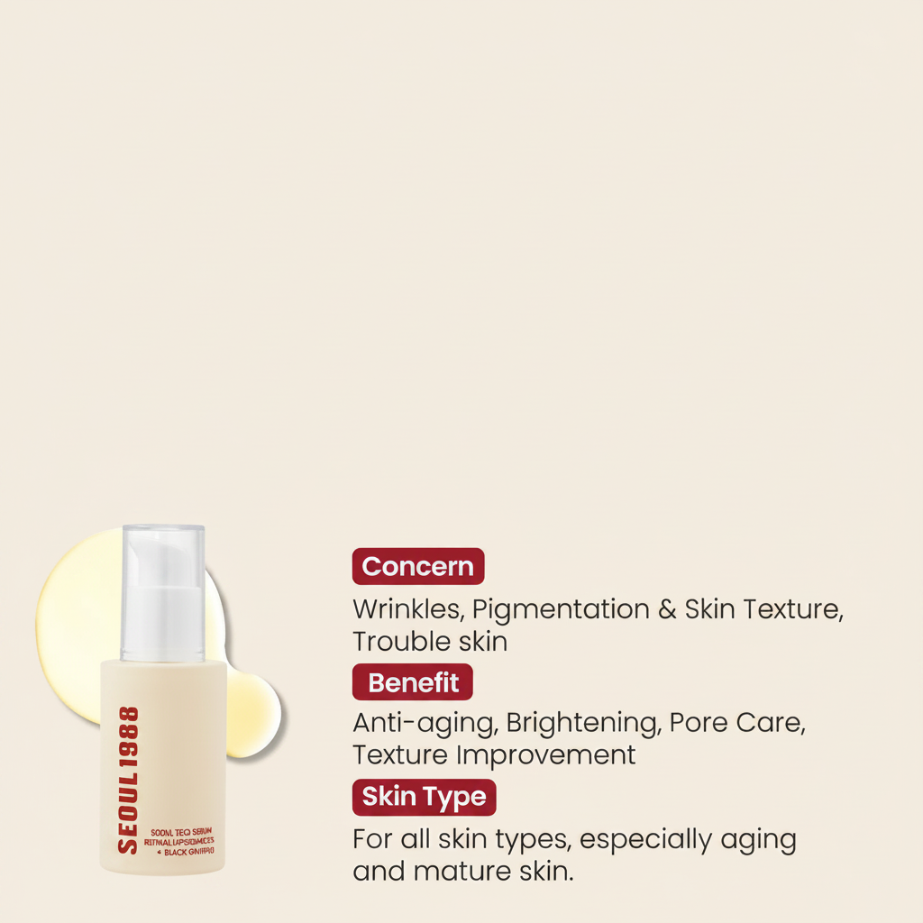 Korean Retinol Serum on natural green botanical background