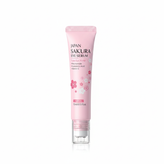 Japan Sakura Eye Serum Triple Roller on white background