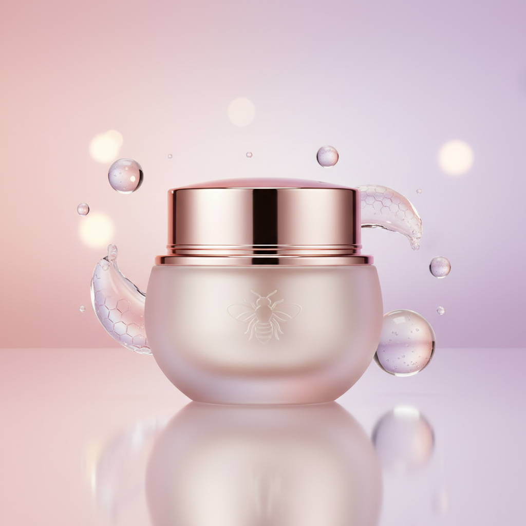 Bee Venom Collagen Firming Cream on blush lavender background