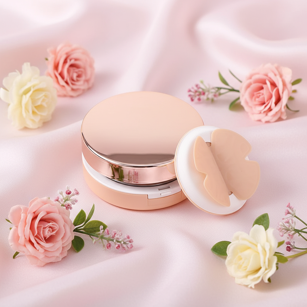 Air Cushion BB Cream on pink feminine background