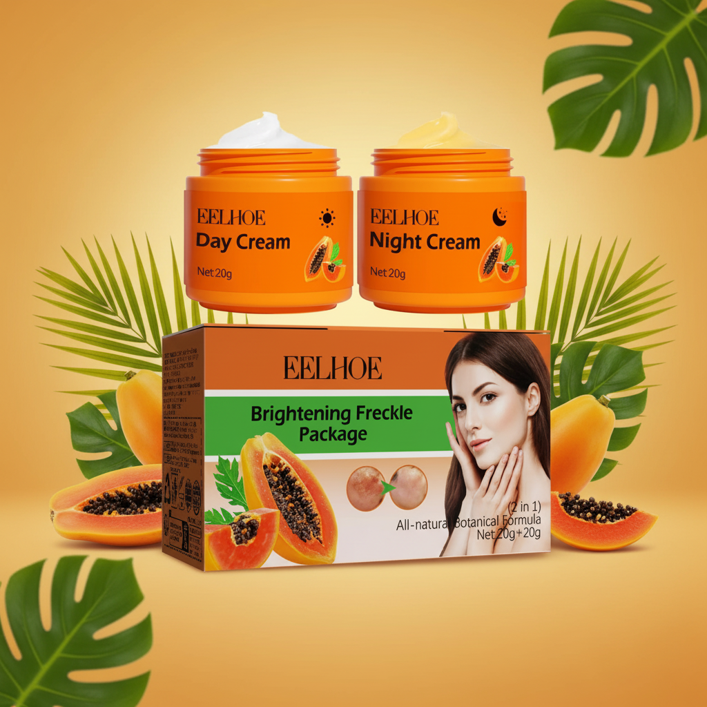 Papaya Dark Spot Corrector on golden papaya background